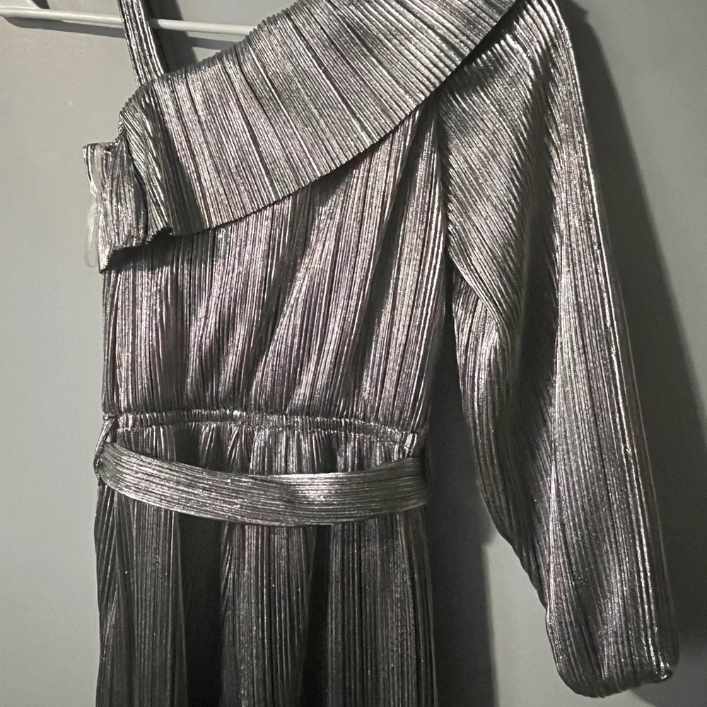 Justice Metallic Silver Jumpsuit